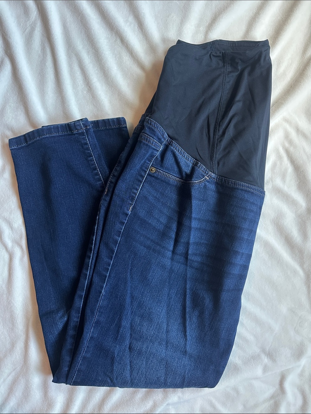 Isabel Maternity by Ingrid & Isabel Dark Blue Jeans with Black Stretch Panel